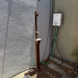 Outdoor Standing Shower With Propane Heater