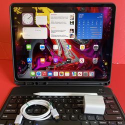 512GB Apple IPad Pro 12.9” 3rd Generation (Face ID/Liquid Retina /2018 model) WiFi + cellular (AT&T/ T-mobile/ Verizon) keyboard & Accessories