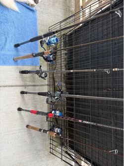 Lot of 6 Fishing Rod and Reel Combos (Penn, Okuma, Shakespeare, etc.)