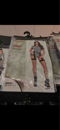 JAIL BIRD COSTUME WOMANS SIZE LARGE