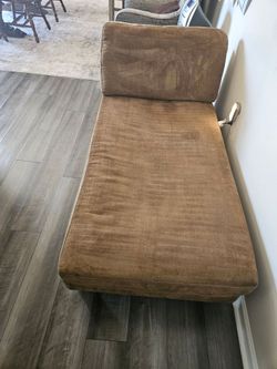 Tan Fabric Chaise Lounge