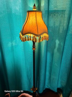 Beautiful Pole Lamp/Cloth Fringed Shade