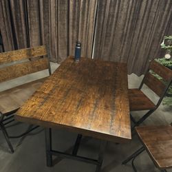 Wood And Metal Table
