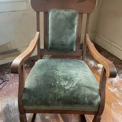 Wooden Upholsterd Rocking Chair