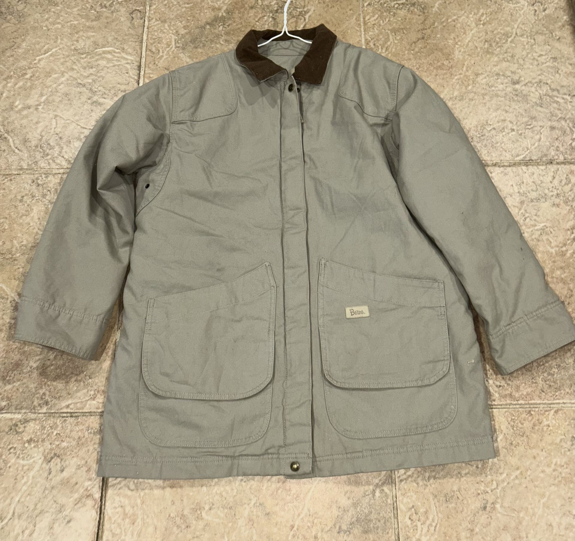 BERNE Jacket Large Men, Heavy Duty, Thermal Lining, Corduroy Collar