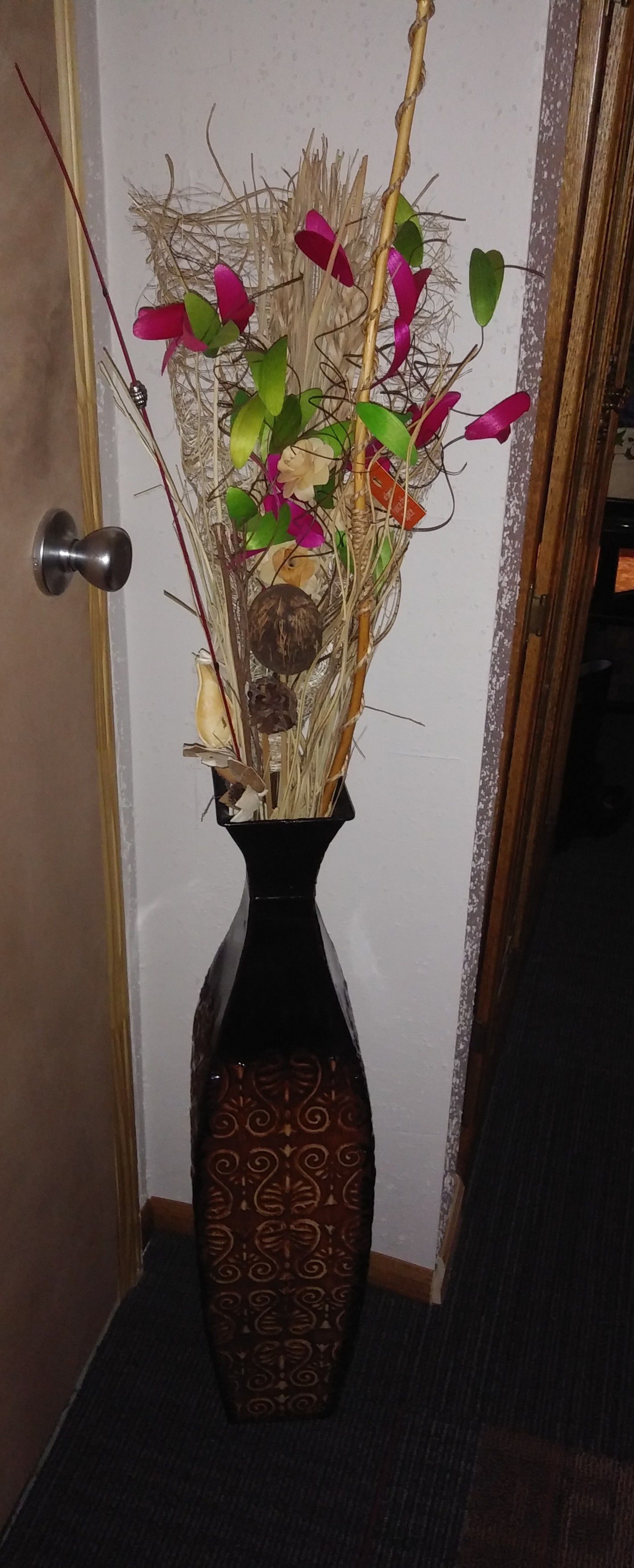 Big vase and beautiful flowers