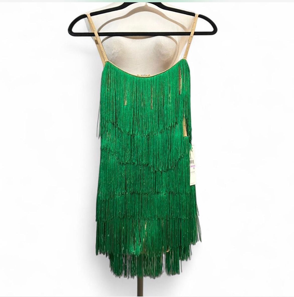 NWT Calvin Klein Fringe Bodysuit Mini Dress