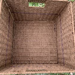 Storable And Collapsing Wicker Storage Boxes