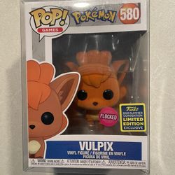 Flocked Vulpix Funko Pop *VAULTED* 2020 SDCC Summer Convention Exclusive Pokemon 580 Protector Games Ninetails