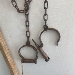 Set Of Very Old Antique Shackles And Yes, It Has The Key