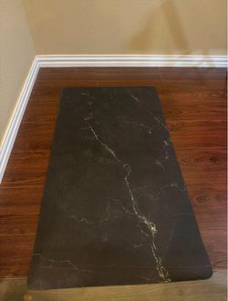 Black Marble Print Anti-Fatigue Kitchen Mat