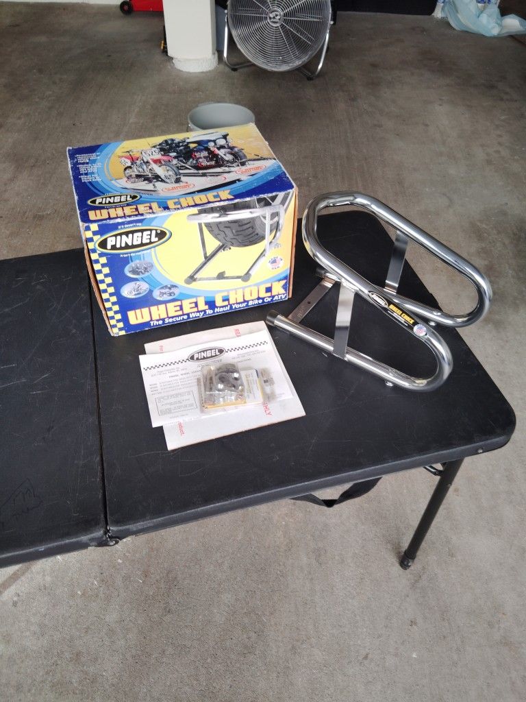 Pingel Wheel Chock For Motorcycle Or ATVs New In Box 40 Dollars