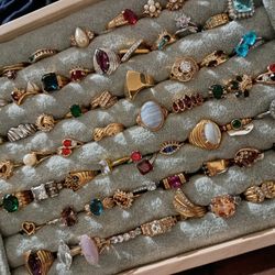 3 Trays Of Rings Some Sterling 