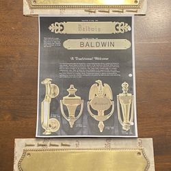 Modern gothic Baldwin brass 11” Name Plate