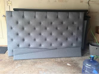 Studded Denim Blue King Bed w/ box spring
