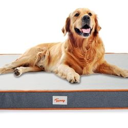 Toozey Orthopedic Memory Foam Dog Beds for Large Medium Small Dogs, 2-Layer Thick High-Density Mattress Washable Dog Crate Bed with Removable Cover