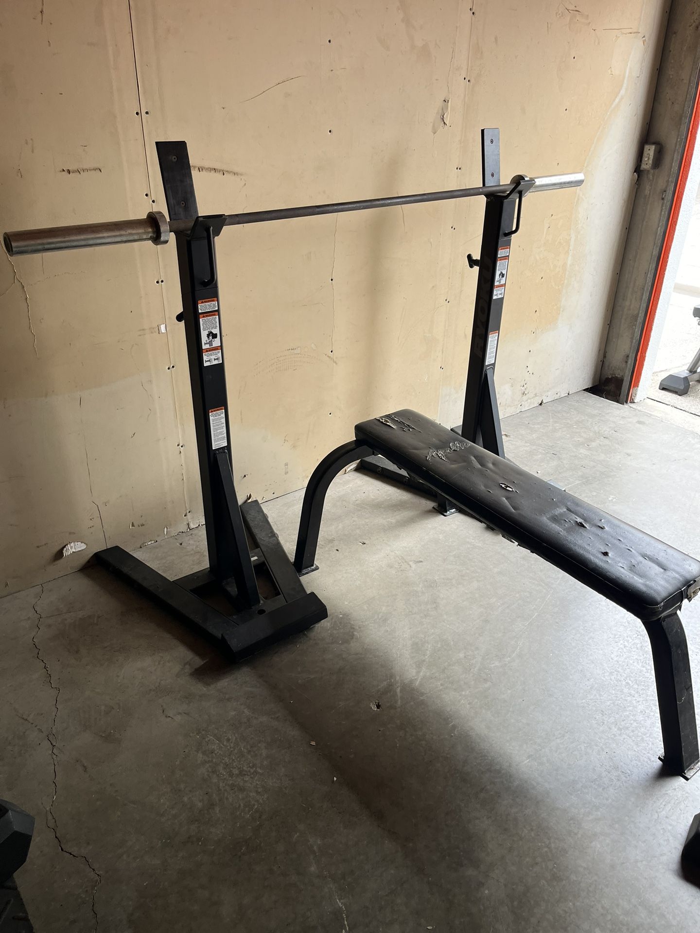 Weight Bench Press with Olympic Weight Bar 7ft and Heavy duty Stands