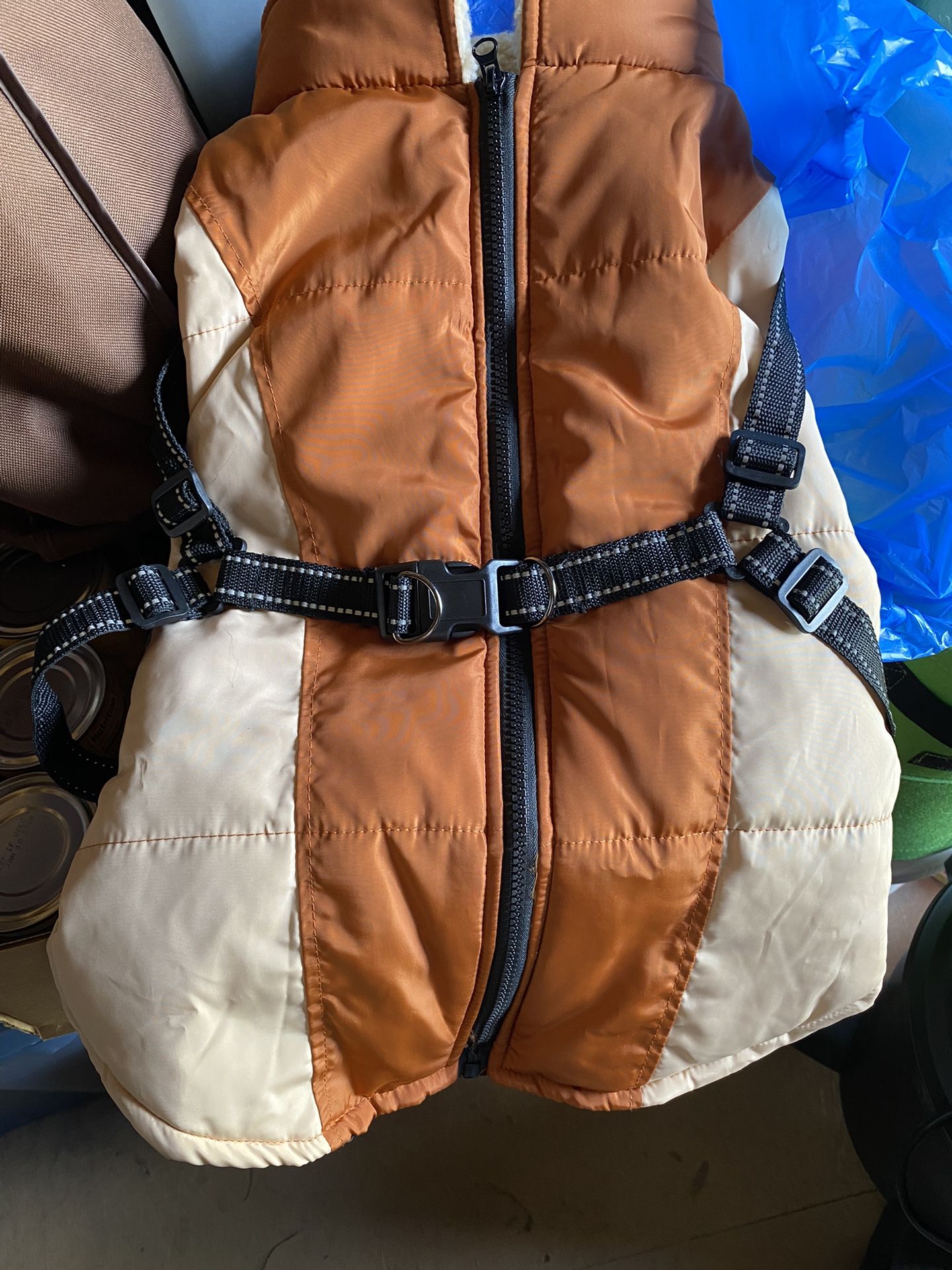 Large dog coat with built in Harness