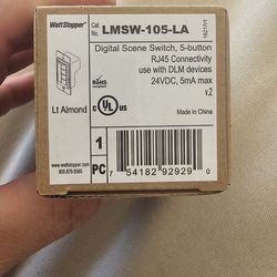 Wattstopper LMSW-105-LA Wallmount Digital 5 Button Scene Switch 24 Volt DC 5 Milli-Amp Lt Almond