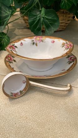 Antique Nippon mayonnaise or gravy bowl set,