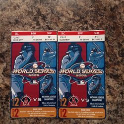 2002 World Series Game 2 Ticket Barry Bonds Giants Angels Rare -