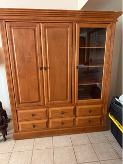 Stone Creek wood hutch.