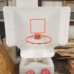 Pool basketball goal