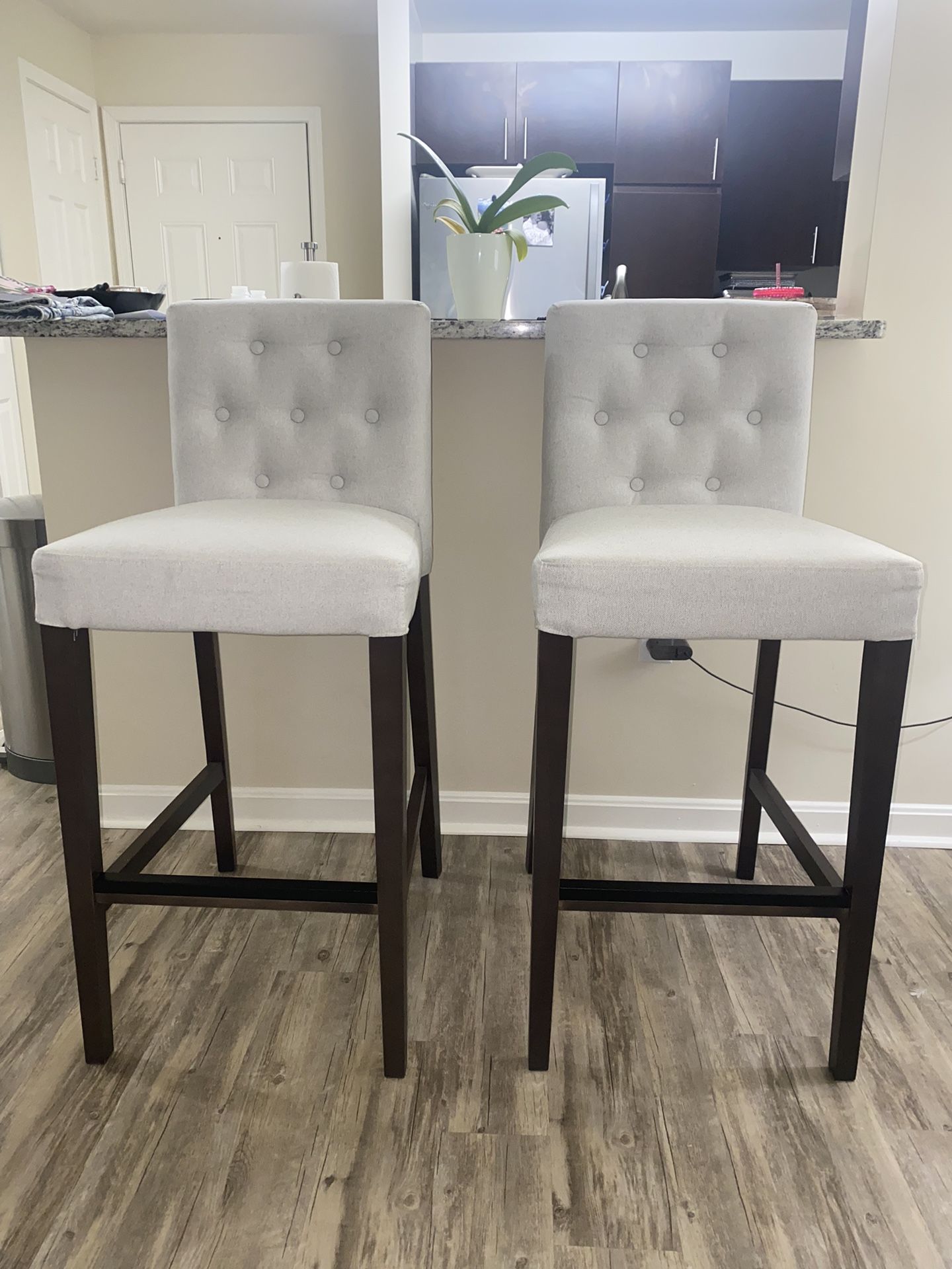 IKEA HANSOLLE Bar stool, black-brown, 30 3/8" (set of 2)