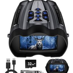 Brand New Night Vision Goggles,4K Night Vision Binoculars for Adult with 3.5" HD Screen,32GB TF Card for Photo and Video,9 Gear Infrared and 10X Digit