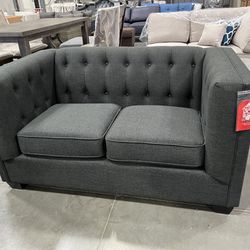 !!!New!!! Comfort Dark Grey Loveseat, Couch, Perfect For Small Space Office Couch, Loveseat, Sofa, Upholstered Couch