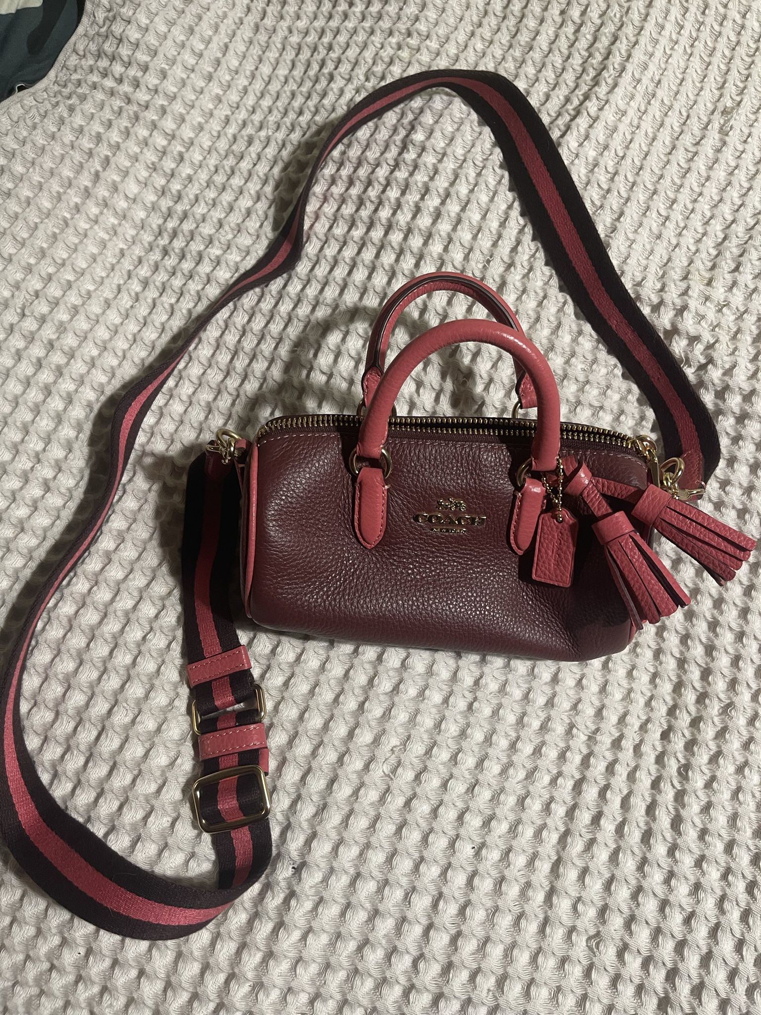 Coach - Burgundy And Pink Purse