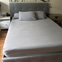 Queen Storage Bed Frame & Sealy Memory Foam Mattress – Used Like New!