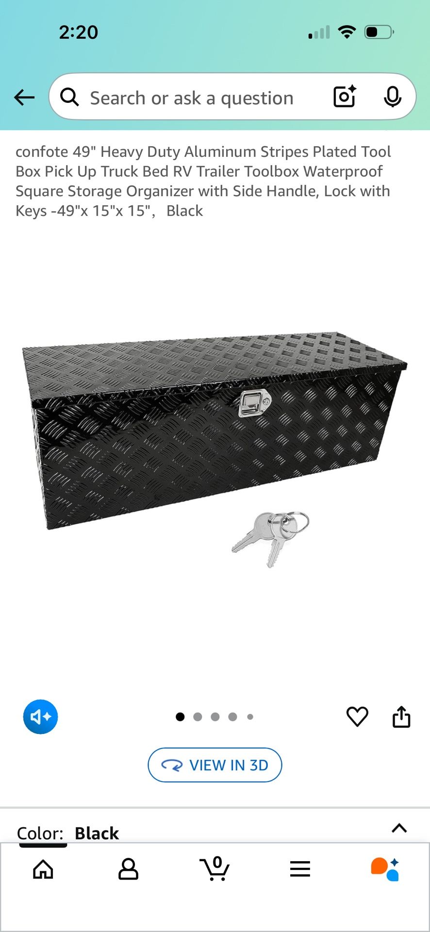 Heavy Duty Aluminum Stripes Plated Tool Box