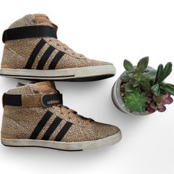 Tan and black Adidas high-top trainers #sneakers  LIMITED EDITION LEOPARD PRINT size 7