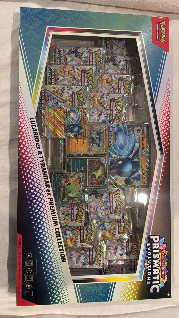 Pokemon Prismatic Evolutions Lucario Ex & Tyranitar Ex Premium Collection
