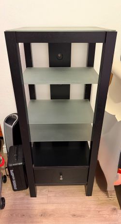 Frosted Glass Shelves & Storage Drawer