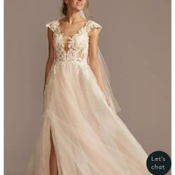 Galina Signature wedding dress with veils