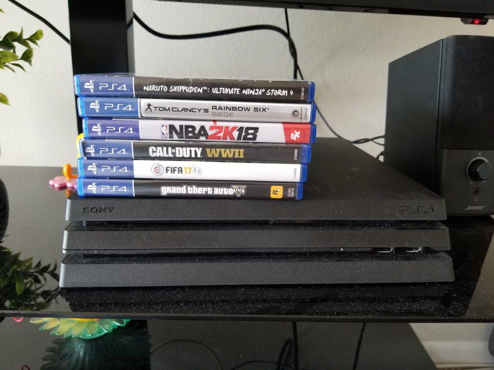 Playstation 4 Pro Ps4 Pro w/ 6 games