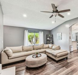 Leather L shaped sectional