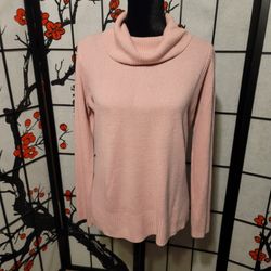 Carol Rose Mauve Soft Plush Cowl Neck Knit/Size Medium