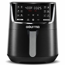 Gourmia 4-Quart Digital Air Fryer GAF414 - No Oil Healthy Frying - 12 One-Touch Cooking Functions - Guided Cooking Prompts - Easy Clean-Up - Recipe Bo