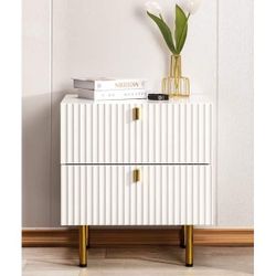 2 Contemporary Nightstand End Table, 2 Drawer
