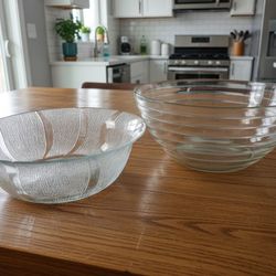 3 Glass Salad Bowls