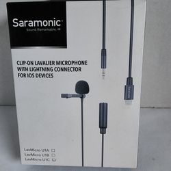 Saramonic Omnidirectional Lavalier Lapel Microphone 19.6ft with 3.5mm TRS to MFi Certified Lightning Adapter Cable for iPhone iPad iOS Recording YouTu