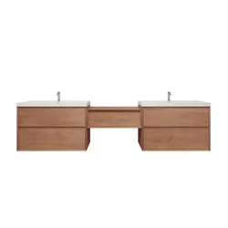 BRAND NEW! Mellani 90 Inch Floating Bathroom Vanity & Makeup Table Set