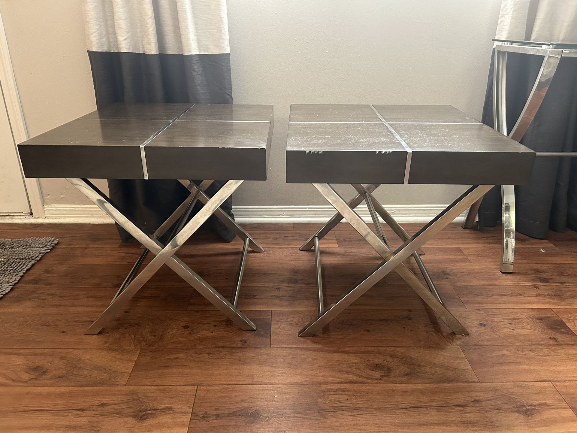 End Tables Chrome And Wood