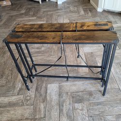Sofa Console Tables With Outlets 