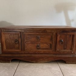 Solid Wood Entryway Bench Tv Stand Storage Unit