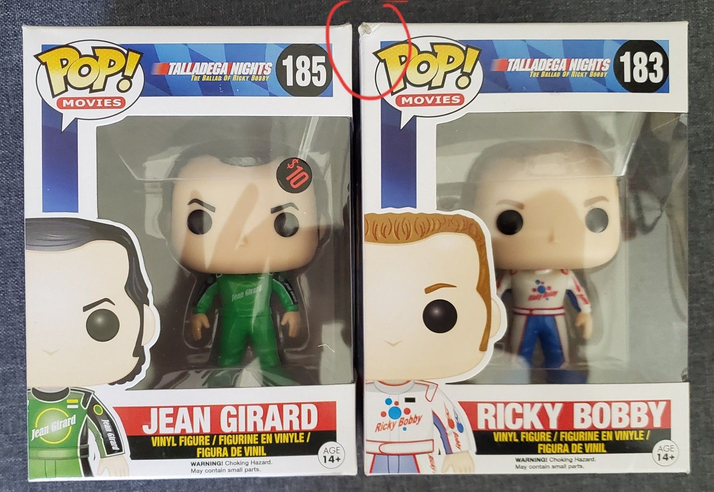 Funko Pop Movies Talladega Nights #183 Ricky Bobby And #185 Jean Girard 