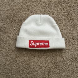 white supreme beanie